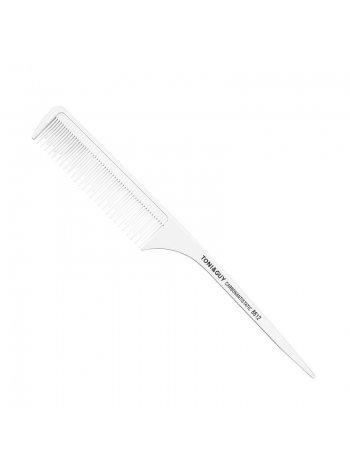 Расческа Toni&Guy Carbon 8612 Antistatic для начеса с ручкой карбоновая антистатическая 23,5 см белая