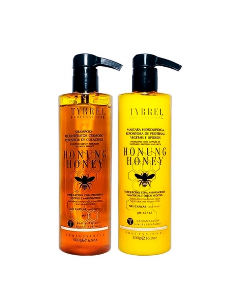 Набор Tyrrel Honung Honey шампунь и маска для реконструкции поврежденных волос, 2х500 г (заводские)