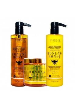 Набір Tyrrel Honung Honey для колагенової реконструкції пошкодженого волосся, 3х100 г (розлив)