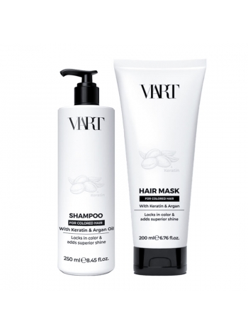 Набір VIART with Keratin & Argan Oil шампунь і маска для фарборваного і пошкодженого волосся, 250+200 мл