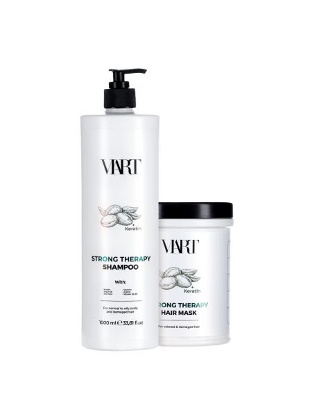 Набор VIART with Keratin & Argan Oil шампунь и маска для крашеных и поврежденных волос, 2х1000 мл