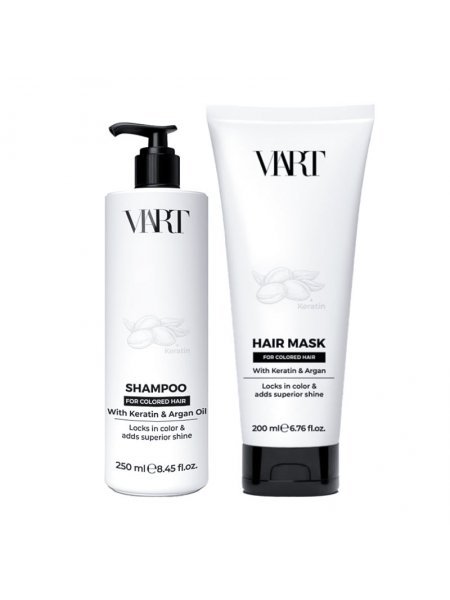 Набор VIART with Keratin & Argan Oil шампунь и маска для крашеных и поврежденных волос, 250+200 мл