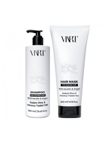 Набір VIART with Keratin & Argan Oil шампунь і маска для фарборваного і пошкодженого волосся, 250+200 мл