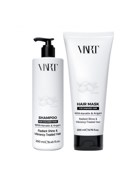 Набор VIART with Keratin & Argan Oil шампунь и маска для крашеных и поврежденных волос, 250+200 мл
