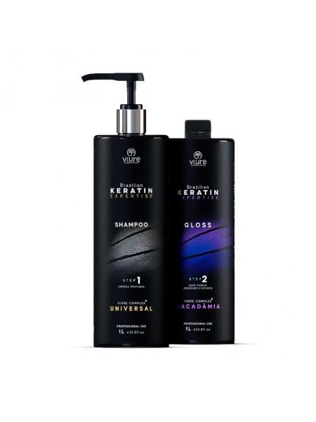 Набор кератина для волос VIURE Brazilian Keratin Macadamia, 2х1000 мл (заводские)
