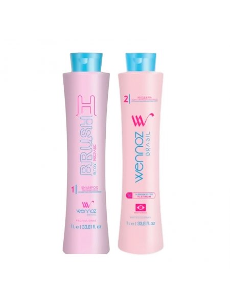 Набор бoтoкca для волос Wennoz Brasil (Honma Tokyo) H-Brush B.Tox Platinum, 2х1000 мл (заводские)