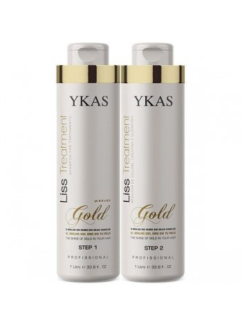 Набір для кератинового випрямлення Ykas Gold, 2х1000 мл (заводські)