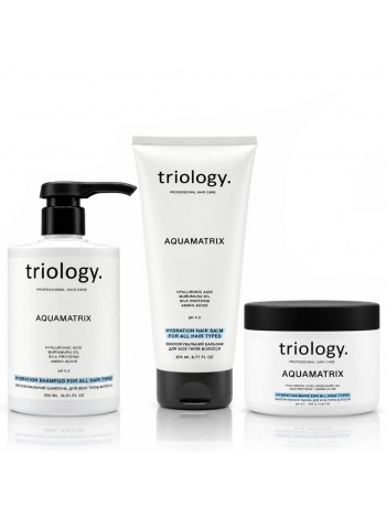 Набор Triology AquaMatrix TRIO для глубокого увлажнения волос шампунь, бальзам и маска, 500+200+330 мл