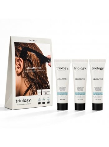 Пробний набірTriology Aquamatrix DUO для глибокого зволоження волосся шампунь, бальзам і маска, 3х30 мл