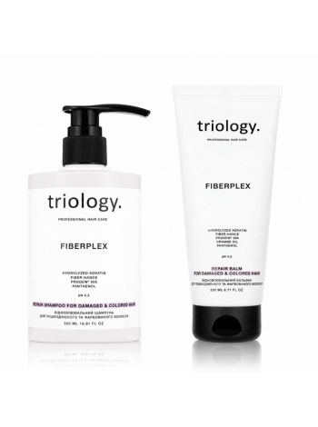 Набір Triology Fiberplex DUO шампунь і кондиціонер для пошкодженого і фарбованого волосся, 500+200 мл