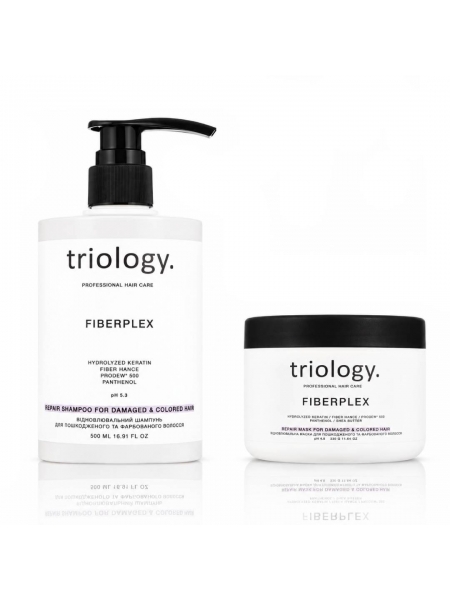 Набор Triology Fiberplex DUO шампунь и маска для поврежденных и окрашенных волос, 500+330 мл