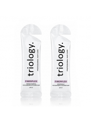 Набір Triology Fiberplex шампунь і кондиціонер для пошкодженого і фарбованого волосся пробники, 2х10 мл