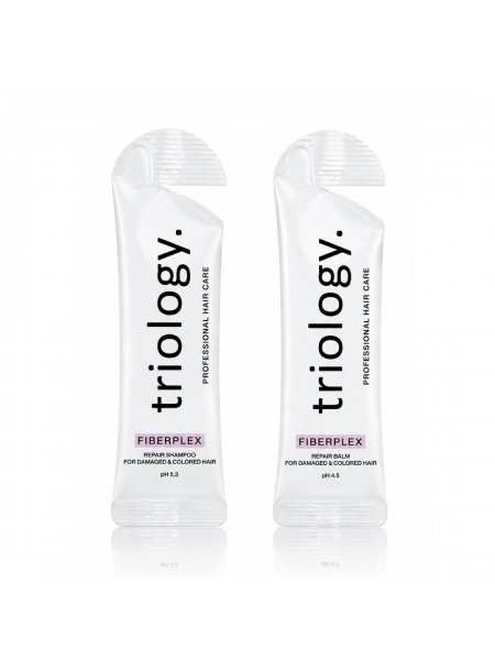Набор Triology Fiberplex шампунь и кондиционер для поврежденных и окрашенных волос пробники, 2х10 мл