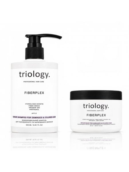Набор Triology Fiberplex DUO шампунь и маска для поврежденных и окрашенных волос, 500+330 мл