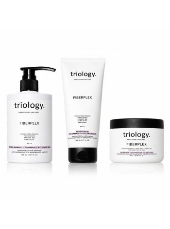 Набор Triology Fiberplex TRIO: шампунь, кондиционер и маска для повреждённых и окрашенных волос, 500+200+330 мл