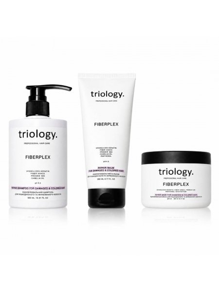 Набор Triology Fiberplex TRIO: шампунь, кондиционер и маска для повреждённых и окрашенных волос, 500+200+330 мл