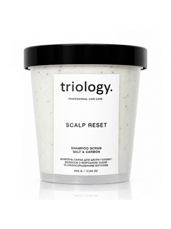 Шампунь-скраб Triology Scalp Reset для волосся і шкіри голови з морською сіллю та вугуллям, 500 г