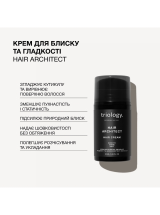 Несмываемый крем Triology Hair Architect Hair Cream для блеска, гладкости и шелковистости волос, 50 мл