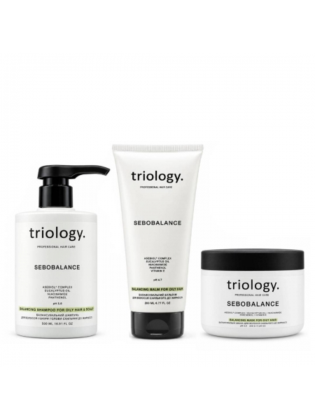 Набір Triology Sebobalance TRIO шампунь, кондиціонер і маска для жирного волосся і шкіри голови, 500+200+330 мл