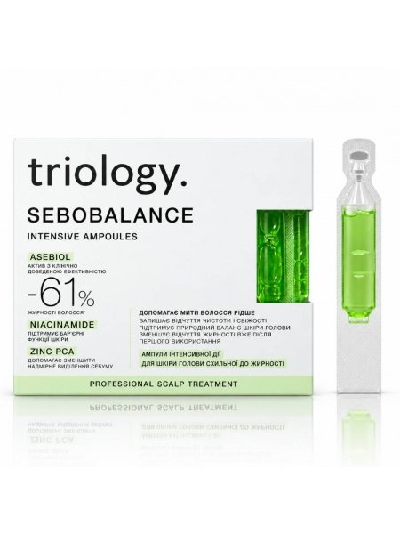 Сыворотка Triology Sebobalance Intensive Ampoules для балансирования кожи головы склонной к жирности, 1×5 мл