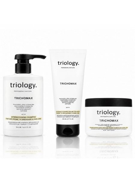 Набор Triology Trichomax TRIO шампунь, кондиционер и маска для предотвращения ломкости и выпадения волос, 500+200+330 мл.