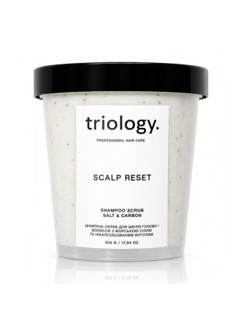 Шампунь-скраб Triology Scalp Reset для волос и кожи головы с морской солью и углем, 500 г