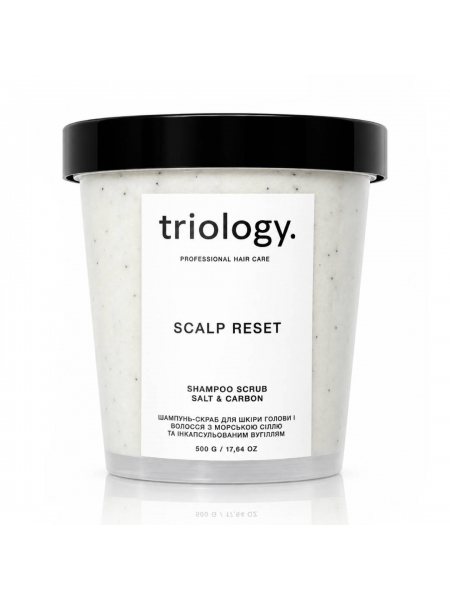 Шампунь-скраб Triology Scalp Reset для волосся і шкіри голови з морською сіллю та вугуллям, 500 г 